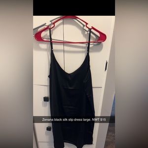 Zenana black slip dress.